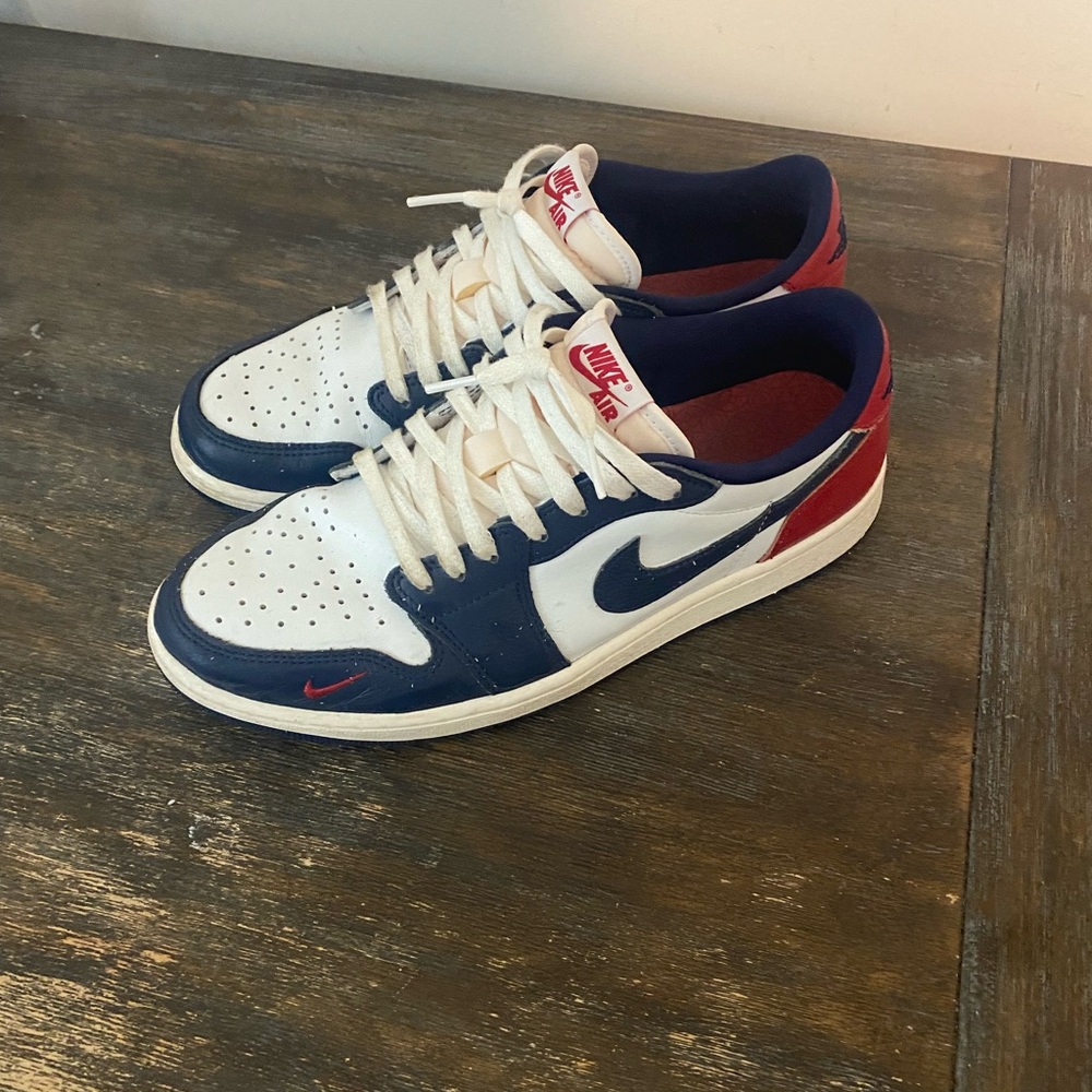 Jordan White and Blue Sneakers Iconic Style